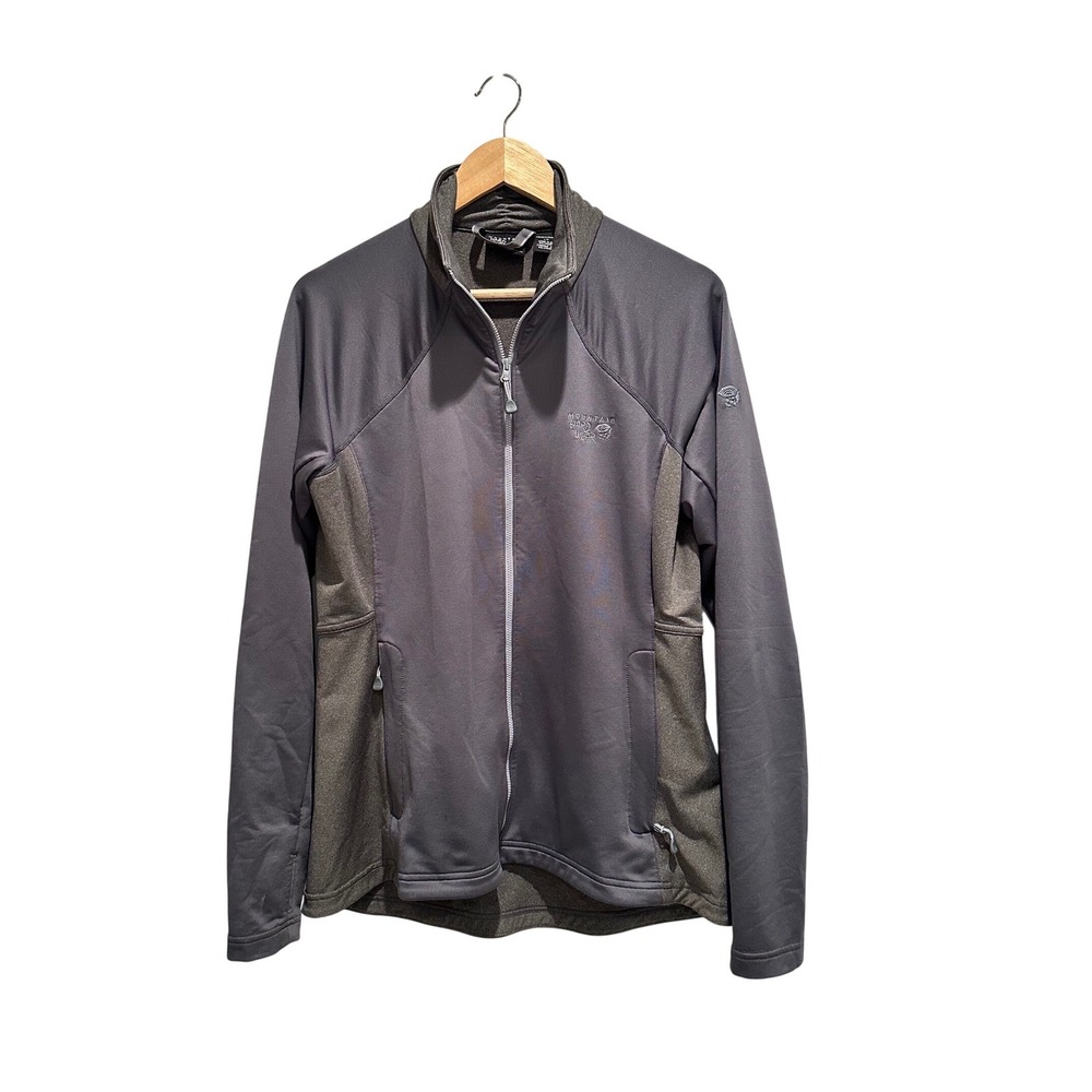 Mountain Hardwear Womens Full Zip Fleece Jacket Gray Hiking Large Gorpcore